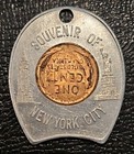 1953 D Lincoln Cent Encased Horseshoe Souvenir Of Nyc Good Luck Token New York