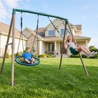 500lb 7 5ft Tall Heavy Duty Frame Metal Swing Set Kids Adult Backyard W 2 Swing