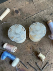 Antique Mother Of Pearl Button Thread Waxer  Handmade