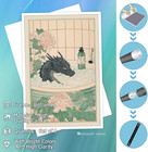 Japanese Bathroom Black Dragon Wall Art Neutral Minimalist Mythical Dragon Canva