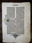 Very Rare 15th Century Incunable Bible Leaf Venice  1482 - Luke     Illuminated