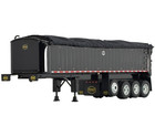 1 64 Dcp Black Mac Quad Axle End Dump Trailer W  Black Tarp