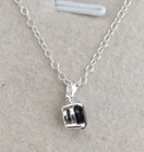 Black Spinel Solitaire Pendant   Earrings In Sterling Silver  3 20ctw 20 Inch