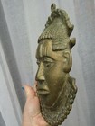  Collectibles Vintage antique African Art Bronze Casting Benin Mask