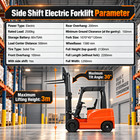 New 2 5 Ton Rated Capacity Electric Forklift Lifter With Side Shift  2 Stage Usa