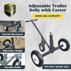 Tow Tuff Tmd-1000c Adjustable Steel 1000 Lb Heavy Duty Trailer Dolly W  Caster