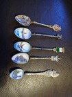 Vintage Set Of  5   800 Silver Souvenir Spoons 2 8 Oz Ounces Scrap Or Not