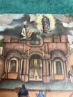 Antique Mexican Retablo Religious Painting On Tin Calletana Collaso