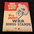 Rare Mint Nos Wwii Buy More War Bonds And Stamps We Must Win Matchbook Full Book