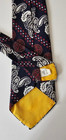 Vintage 70 s Wide Paisley Necktie Navy Burgundy Cream Yellow Lined 53 5x4  Tie