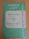 John Deere Model A Tractors Parts List Vintage