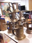 Lot Of 9 Vintage Original Early Soda Fountain Glass Cup Holders Two Styles