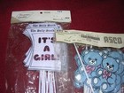  s Lot Of 36 Florists Floral Arrangement Picks Baby  Girl boy   Cute Teddy Bears