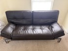Relax A Lounger Verona Dark Brown Bonded Leather Futon Sofa Bed 78  Split-back