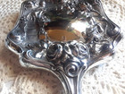 Antq 1800s Sterling Silver Victorian Hand Mirror Hvy Repousse Serenade Scene   a1
