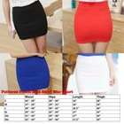 Women Mid Waist Pencil Mini Pleated Skirt Stretch Office Lady Bodycon Tight Fit