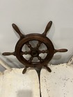 Antique Solid Wood Brass Center Boat Helm