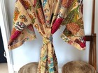 Vintage Cotton Handmade Kantha Jacket Japanese Kimono Style Quilted Kantha Robe