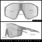 Mens Polarized Oversized Color Mirror Shield Mtb Plastic Wrap Sport Sunglasses