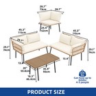 4pcs Outdoor Rattanpatio Furniture Set Sectional Table   Chair Set With Cushions