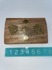 Double Card Game   Dice In Wooden Box With Brass gold Plated Inlay 