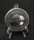 Gorgeous  Repousse Sterling Silver   Brilliant Cut Glass Powder Jar Antique