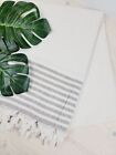 100  Turkish Cotton Beach Towels   Soft Quick Dry Large Lightweight Bath   White