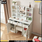 Bedroom Vanity Table Set 10 Led Mirror Makeup Desk With Storage Dressing Dresser