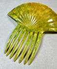 Antique Art Deco Bakelite Green Hair Comb