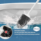 White Toilet Brush And Holder Set Silicone Toilet Bowl Cleaner Bath 1  2   3 Pcs