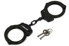 Police Handcuffs Double Lock Heavy Duty Chain Metal Steel Professional Black