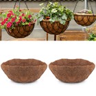 2pcs 14 Inch Round Coco Fiber Liner Replacement For Hanging Basket Planter Liner