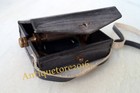 Antique Brass Vintage Collectible Magnifying Glass Magnifier With Leather Case