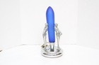 Vtg Art Deco Rocket Colbalt Blue Glass 3 Nude Nymph Woman Table Lamp Sarasparlla