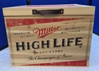 Miller High Life Wooden  Chest Cooler With Leather Handles 