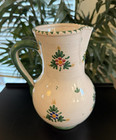 Talavera Mexican Pottery Pitcher  Floral Hand Painted   Signed  9 tall   6  Wide