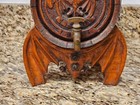 Vintage Hand Carved Oak Wood Bacardi Rum Barrel With Bat Wings Stand