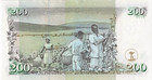 Kenya 200 Shillings 2004  P-43b Central Bank  Pack Fresh Unc Grade  Prefix Ba