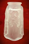 3 Rare Vintage French Art Deco Sabino Style Floral Molded Frosted Glass Shades