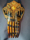 Large Celluloid Spanish Mantilla Hair Comb Vintage Faux Tortoise Shell