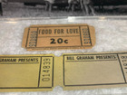 Woodstock 1969 Food For Love Concession Ticket 2 Bill Graham Presents Coupons