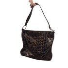 Brighton Patent Embossed Crocodile Patent Leather Brown Shoulder Bag  4 Pieces