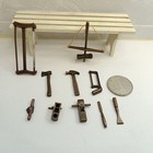 10pc 1 12 Scale Dollhouse Miniature Farm Carpenter Tools Kit Metal Accessories