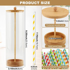 Clear Straw Holder Dispenser For Counter  Drinking Straw Organizer Container