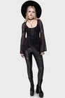 Shirt High-low Scoop Neck Long Sleeve Women New Goth Alternative