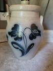 Rockdale Union Stoneware 1993 Salt Glaze Crock Table Lamp Blue Floral Design