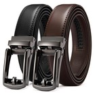 Men s Leather Ratchet Dress Belt 2 Pack - Adjustable Comfort Click 1 25  Width