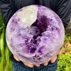 11 11lb Natural Amethyst Agate Open Smile Sphere Healing Wealth Crystal Geode