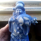 Early 1900 Schafer   Vater Signed Clown Holding Pig 8  Ceramic Liquor Bottle