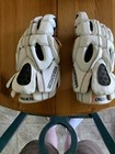 Maverik Rome Nxt Lacrosse Gloves Sz Large 13  White Silver Used